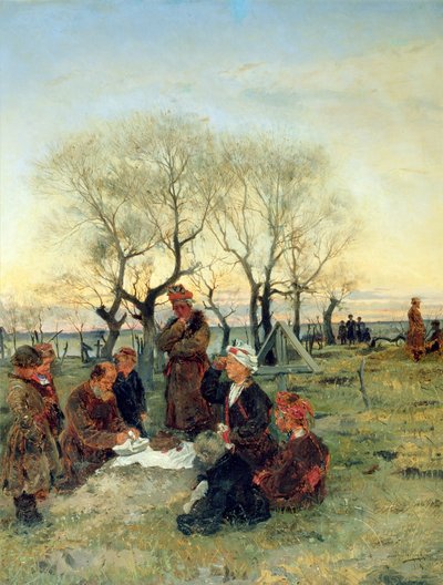 Totenmahl am Grab, 1884 von Vladimir Egorovic Makovsky